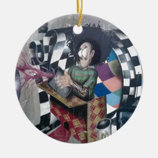 Abstracte graffiti-kunst keramisch ornament (Voorkant)