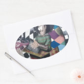 Abstracte graffiti-kunst ovale sticker (Envelop)