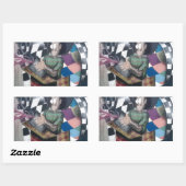 Abstracte graffiti-kunst rechthoekige sticker (Vel)