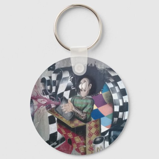Abstracte graffiti-kunst sleutelhanger (Voorkant)