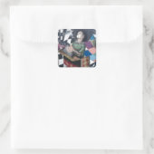 Abstracte graffiti-kunst vierkante sticker (Tas)