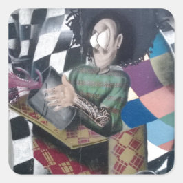 Abstracte graffiti-kunst vierkante sticker