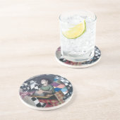 Abstracte graffiti-kunst zandsteen onderzetter (Zijkant)