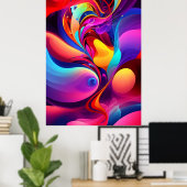 Abstracte Graffiti Melodie Moderne Kunst Fusion Pr Poster (Thuiskantoor)