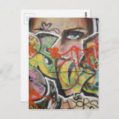 abstracte graffiti muurstekst briefkaart (Voorkant / Achterkant)