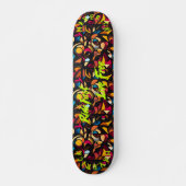 Abstracte Graffiti & Neon Limoen Ride Fast Live gr Skateboard (Voorkant)