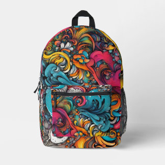 Abstracte Graffiti Pattern Splash Art Bedrukte Rugzak