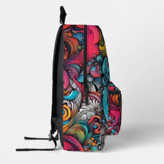 Abstracte Graffiti Pattern Splash Art Bedrukte Rugzak (Links)