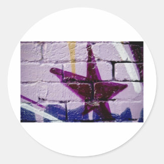 Abstracte Graffiti Star op de getextureerde wand Ronde Sticker