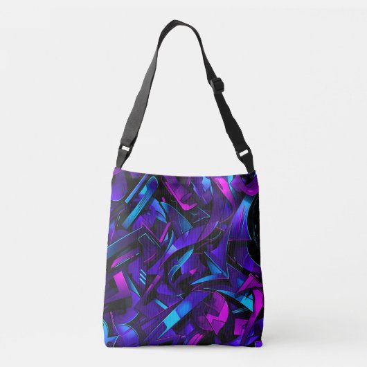 Abstracte Graffiti Street Swirl Crossbody Tas (Achterkant)