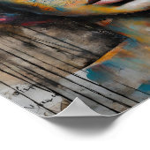 abstracte graffitikunst van Amazon vrouwenportret Poster (Hoek)