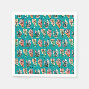Abstracte grafische cactus Succulent Patroon Servetten