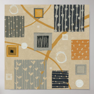Abstracte grafische tegels poster