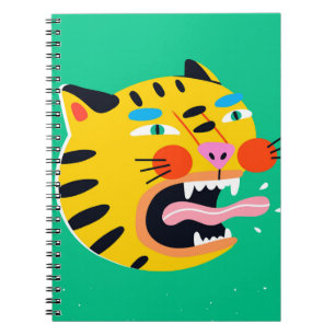 Abstracte grappige tijger notitieboek