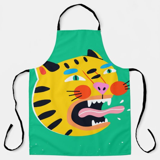 Abstracte grappige tijger schort (Voorkant)