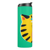 Abstracte grappige tijger thermosbeker (Gedraaid links)