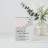 ABSTRACTE GRAY BLUE BIRTHDAY KETTING EARRINGCARD PLAATSKAARTJE (Staand voorkant)