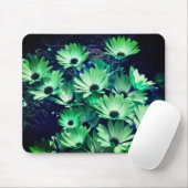 Abstracte Green Daisies Flower Art Muismat (Met muis)