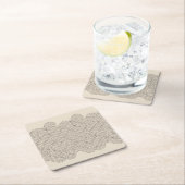 Abstracte grens vierkante kartonnen onderzetter (Insitu)