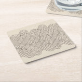 Abstracte grens vierkante kartonnen onderzetter (Schuin)