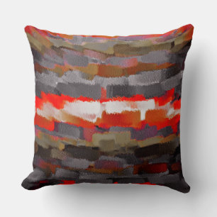 Abstracte grijs rood wit schilderen kussen