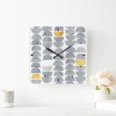 Abstracte grijs Waterverf Vierkante Klok (Huis)