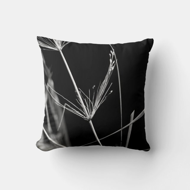Abstracte grijs (zwart en wit) kussen (Voorkant)