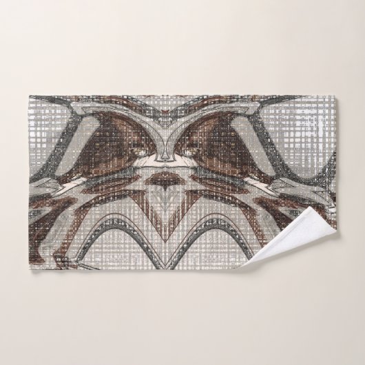 Abstracte grijze en bruine kunst bad handdoek (Handdoek)