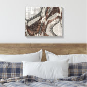 Abstracte grijze en bruine kunst canvas afdruk (Insitu (Slaapkamer))