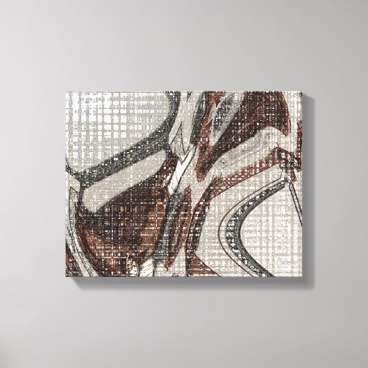 Abstracte grijze en bruine kunst canvas afdruk (Voorkant)
