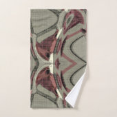 Abstracte grijze en rode kunst bad handdoek (Handdoek)