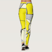 Abstracte grijze gele witte en zwarte Leggings (Achterkant)