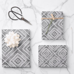 Abstracte grijze geometrische vierkante tegels inpakpapier vel