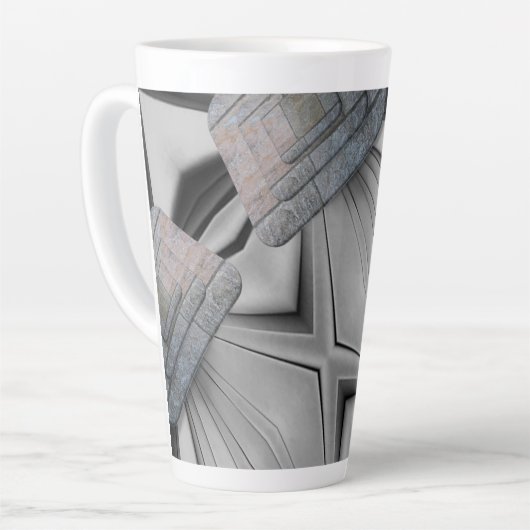 Abstracte grijze latte Mok (Linkerhoek)