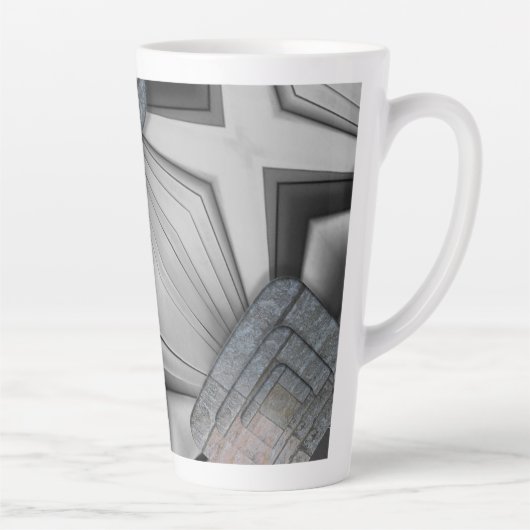 Abstracte grijze latte Mok (Rechts)