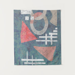 Abstracte grijze oude geometrische vormen tri wandkleed
