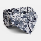 Abstracte grijze plakverf stropdas (Opgerold)