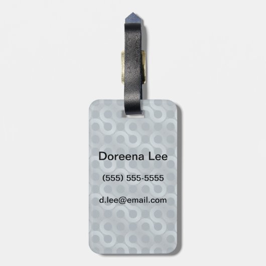 Abstracte grijze stroomachtergrond bagagelabel (Achterkant verticaal)