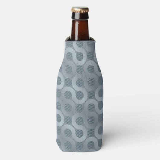Abstracte grijze stroomachtergrond flesjeskoeler (Fles Voorkant)