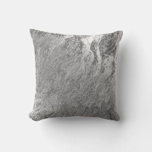 Abstracte Grijze Zilveren VIP Monochrom Marmeren Kussen