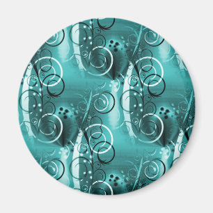 Abstracte grilzwijn Aqua Blue Girly Gifts Magneet