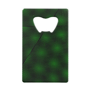 Abstracte groene achtergrond kredietkaart flessenopener