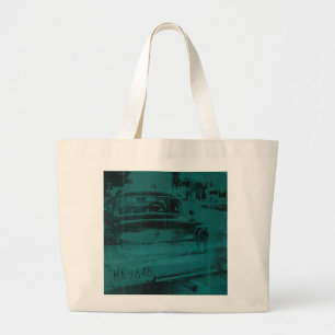 Abstracte groene auto grote tote bag