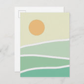 Abstracte groene bergen briefkaart (Voorkant / Achterkant)