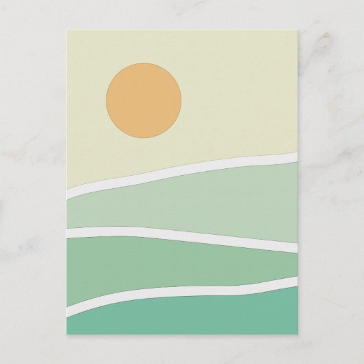 Abstracte groene bergen briefkaart (Voorkant)