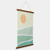 Abstracte groene bergen hangend wandkleed (Gebogen)