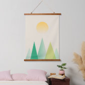 Abstracte groene bergen hangend wandkleed (Slaapkamer)