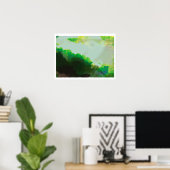 Abstracte groene bergen poster (Thuiskantoor)
