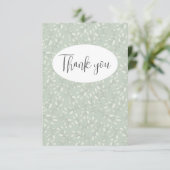 Abstracte groene blad platte bedankkaart (Staand voorkant)