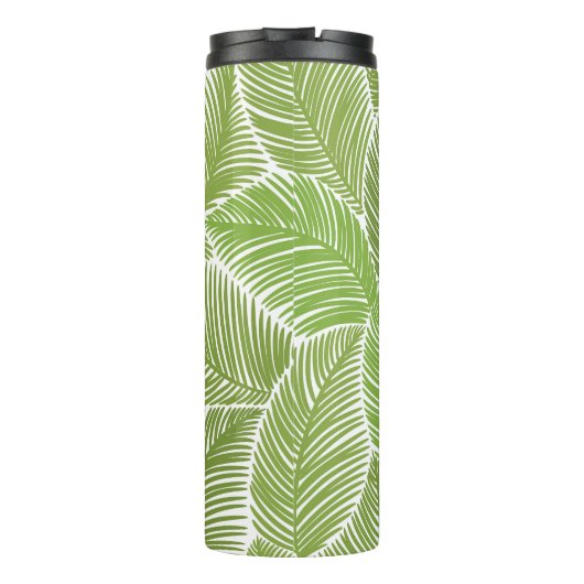 Abstracte groene bloemige, naadloze achtergrond. thermosbeker (Achterkant)